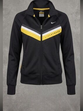 Nike Livestrong Track Jacket M | Black Full Zip Athletic Zip-Up